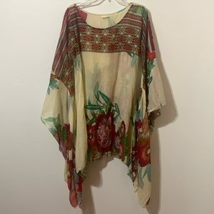 OPC Flower Print Open Side Sequins Top Bought In Mykonos Greece Size Free Size.